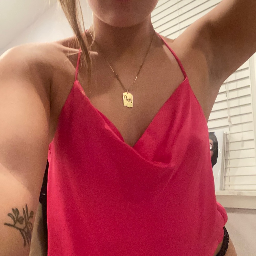 Backless satin top
